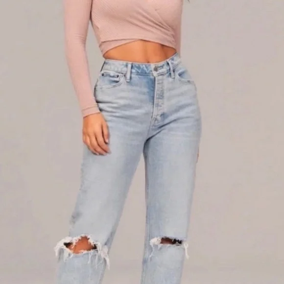 Abercrombie & Fitch curve love high rise dad jeans size 6/28 - Picture 5 of 5
